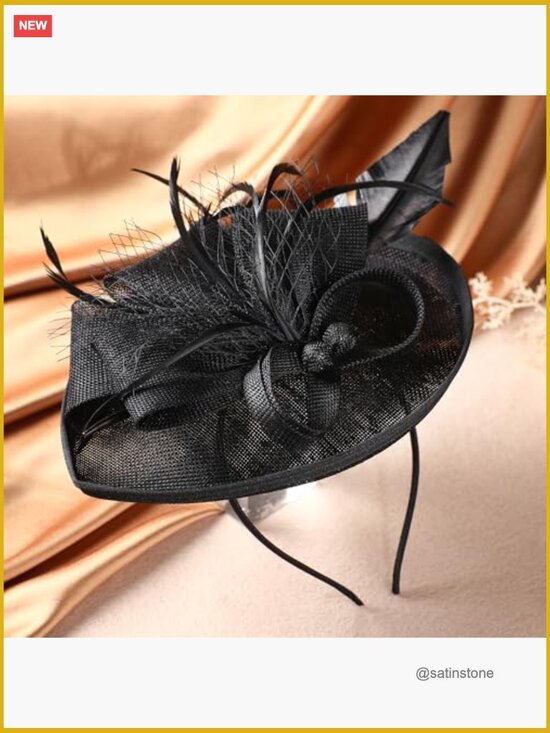 Vintage Tea Party Fascinator Hat with Adjustable Headband main image 6